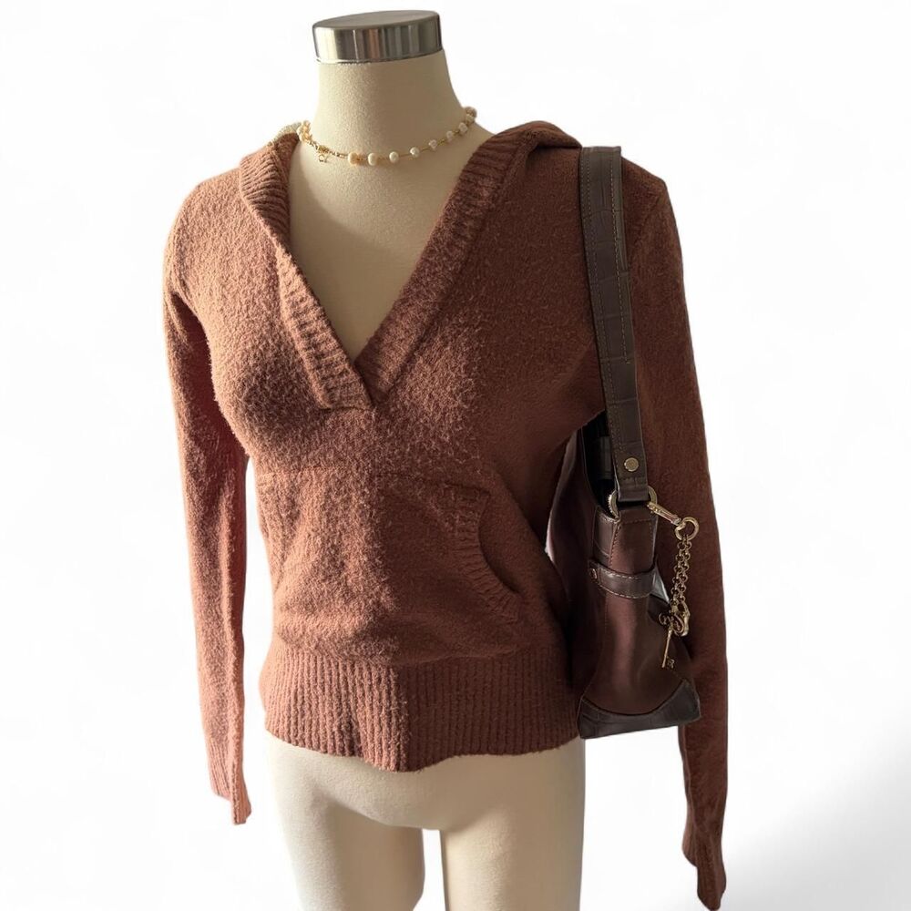 Unbranded Women's Brown and Cream Hoodie